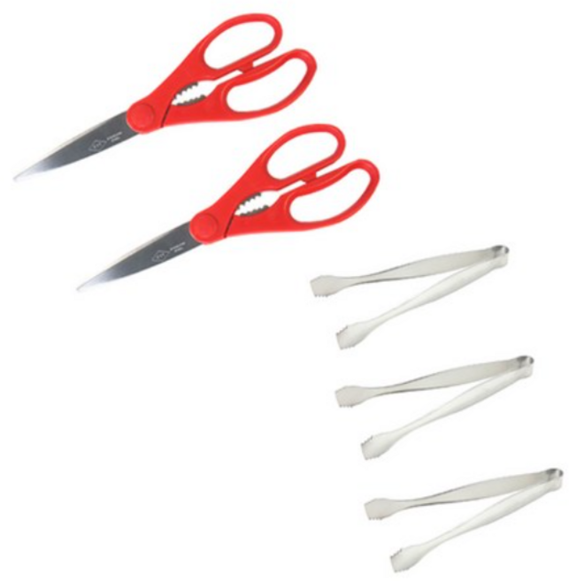 코코렉스 멀티 주방가위 블랙 2p + 미니집게 3p, ALL MIX, 1세트