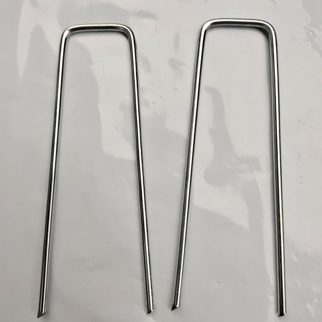 철근핀 야자매트핀 장박용 쇠말뚝 산책로 U자형 지주대, 5mm 길이 25cm 100개, 1개