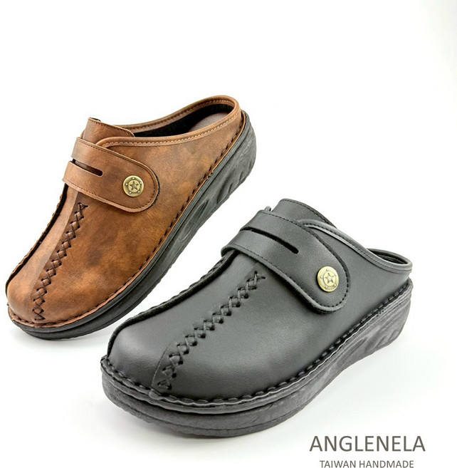ANGLENELA 台灣手工女款木屐, A175 黑, 24.5
