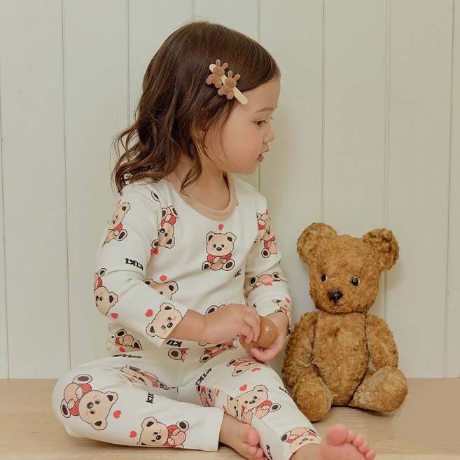 키키스토리 스웨터베어 30수 후라이스 스판 아동 내의 실내복