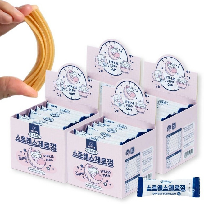 너티 강아지 오래먹는 개껌 오래씹는 껌 부드러운껌 치석제거 대용량 강아지껌, 4박스, 225g, 덴탈껌