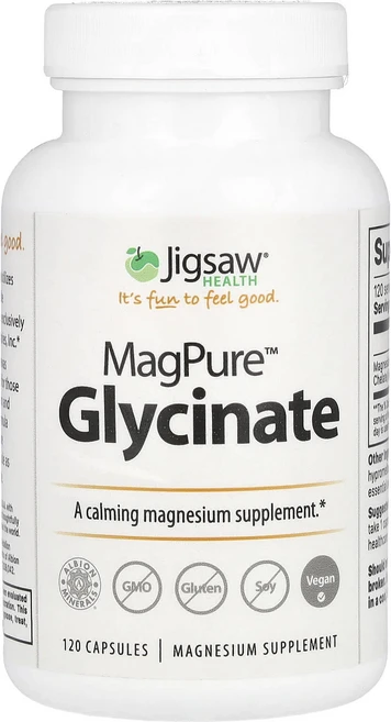 Jigsaw Health MagPure™ 글리시네이트 50mg 캡슐 120정, JigsawHealthMagPure글리시네이트50mg캡, 1개 - 쿠팡