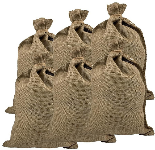 6피스 대형 버랩 자루 황마 감자 보관 가방 재사용 가능한 야채 레이스 홍수 방지 텐트 모래주머니 상점 서리 방지(16"X24"), 16"X24"