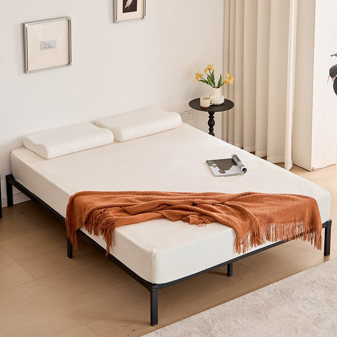 위즈룸 철제 매트리스 침대프레임, 블랙