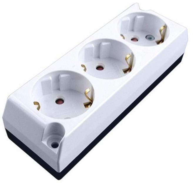 광명전기 광명전기 국산 접지 노출 3구 조립식 콘센트, 1개