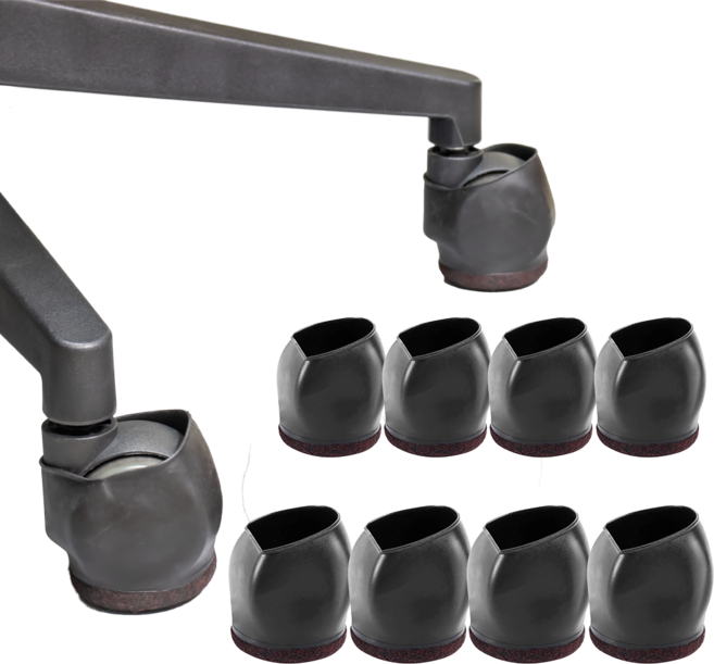 롤링스탑캡 잔대리 의자바퀴고정 케이스형 의자 바닥 소음 방지, 블랙, 10개