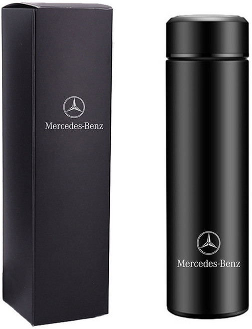 벤츠 BMW 텀블러 외제 세트 비즈니스 출고 500ml 온도측정 4S샵 기프트컵은 호환, 벤츠 프리미엄 [텀블러] 체온 측정 모델, 1개
