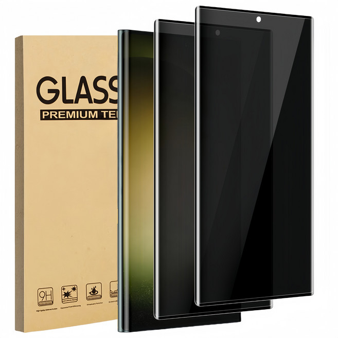 니우누 사생활보호 9H 고경도 강화유리 풀커버 강화유리 액정보호필름 2개입, 갤럭시 S22 울트라* 1세트, 1개