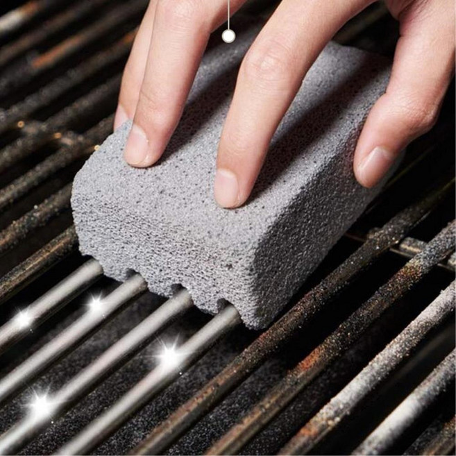 바베큐 그릴 석쇠 청소용 블럭 그릴크리너 세척브러쉬 쇠솔 그릴판청소 그릴브러쉬, 1개, 그레이