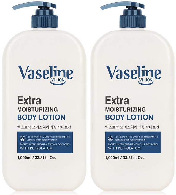 바이존 바세린 바디로션 대용량 로션 고보습 바디크림, 1000ml, 2개