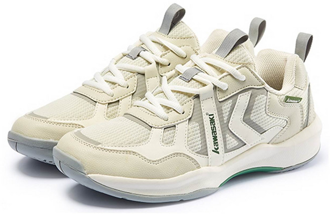 가와사키 스포츠슈즈 A3308 크림 남녀 인도어용 탁구 배드민턴화 운동화