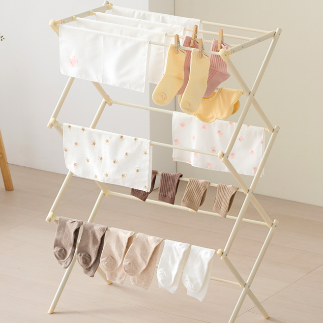 리스페토 빨래건조대 튼튼한 접이식 건조대, 올크림