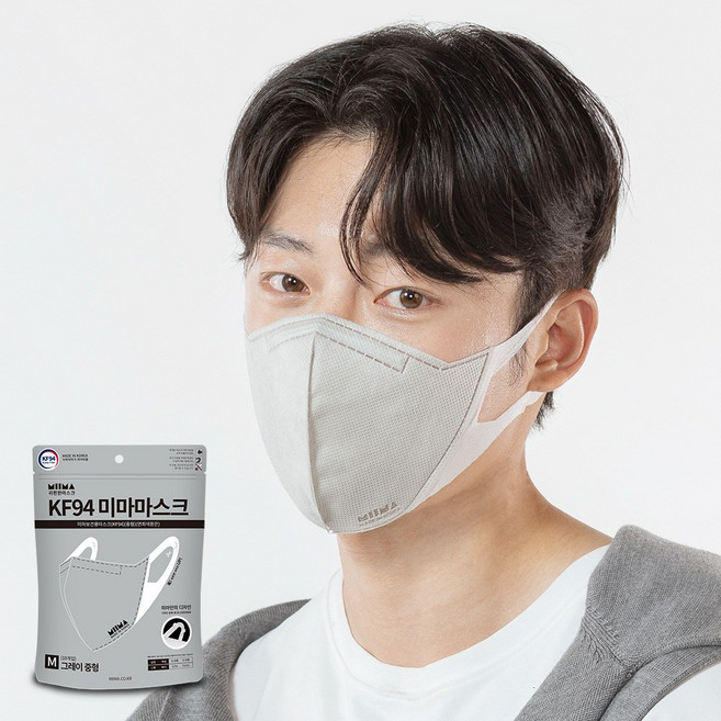 미마마스크 컬러마스크 중형 KF94 40개입 1개, 1개입, 40개, 그레이