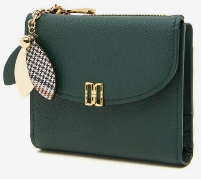 닥스 그린 DD로고 소가죽 2단 반지갑