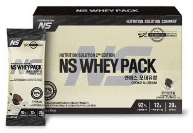 NS포대유청WPC 스틱 쿠키앤크림맛 1박스/20포 단백질 프로틴 헬스보충제, 500g, 2개