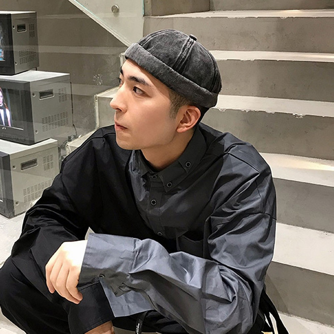 데님 와치캡 레옹 모자 워치캡 심플 챙없는 짧은 이슬람