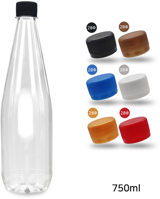 투명호프(효소탄)용기 750ml (100개), 블랙