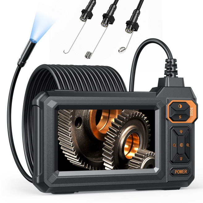 8개의 LED가 있는 1080P의 가벼운 검사 내시경 카메라가 장착된 4.3인치 16.4FT 반강체 보어 스코프 IP67, 01 5 메터, 01 8mm, 01 Black, 1개