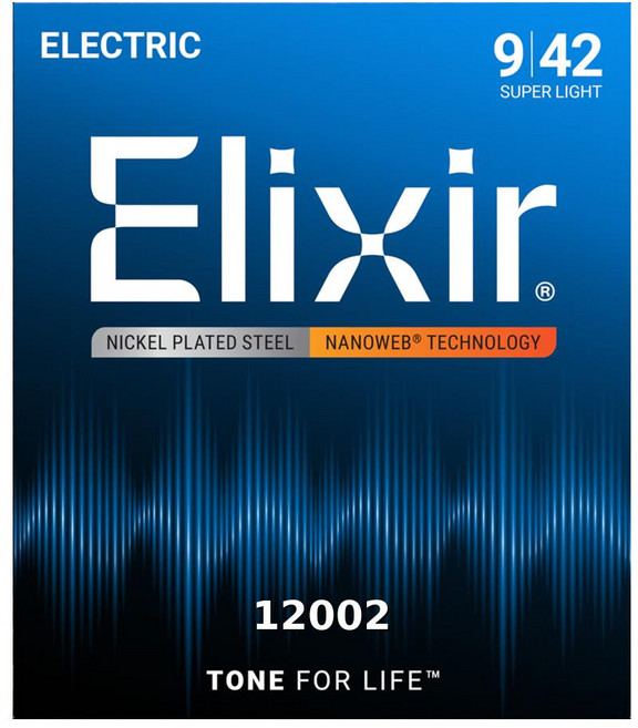 Elixir 엘릭서 기타줄 12002 일렉기타 스트링 나노웹 Super Light 009-042, 혼합색상, 1세트, 12002(009-042) 정품