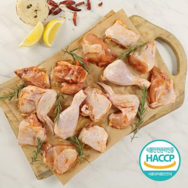 치킨마켓 국내산 냉장 절단육 핫염지 염지닭 8호, 8각, 1개