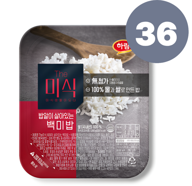 더미식 밥알이 살아있는 백미밥, 200g, 36개