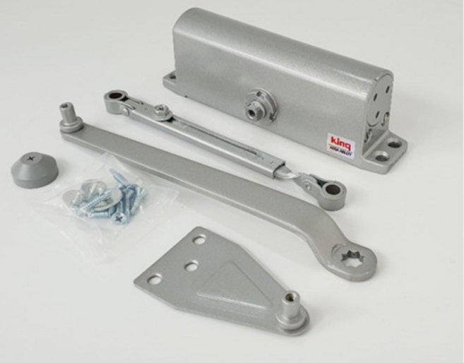 삼화정밀 킹 정품 도어클로저 k630 k1630 도어체크 자동문닫힘 논스톱 정지형, k630 기억자, 1개, 실버