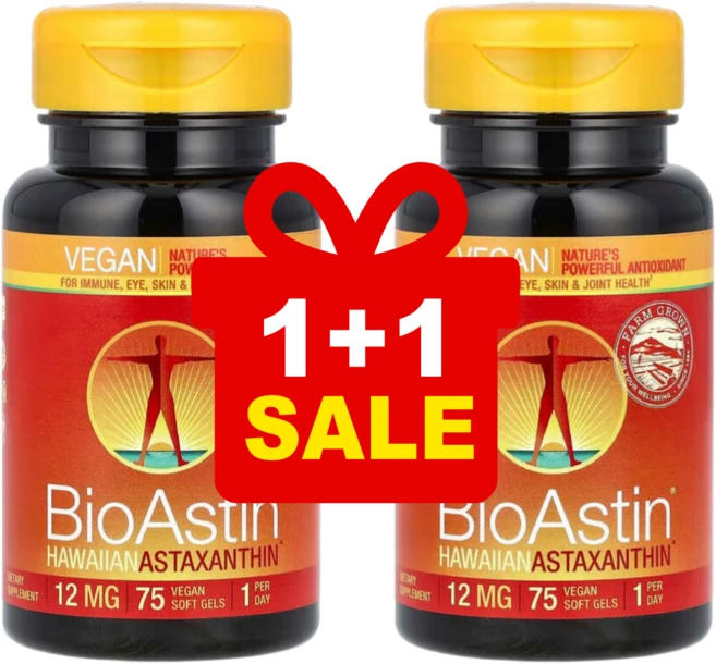1+1 뉴트렉스 하와이 BioAstin 아스타잔틴 12mg 비건 소프트젤 75정, 2개 - 쿠팡