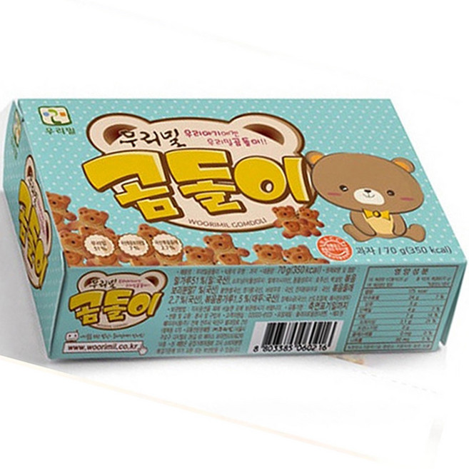 우리밀 곰돌이, 2개, 70g