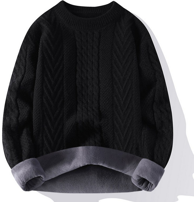 남성 가을겨울 기모 스웨터 심플 두툼 니트 웨어 ZZS02