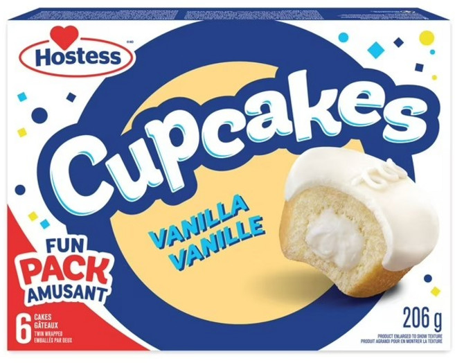 Hostess 트윙키 바닐라 컵케익 Vanilla Cupcakes 206g, 2개