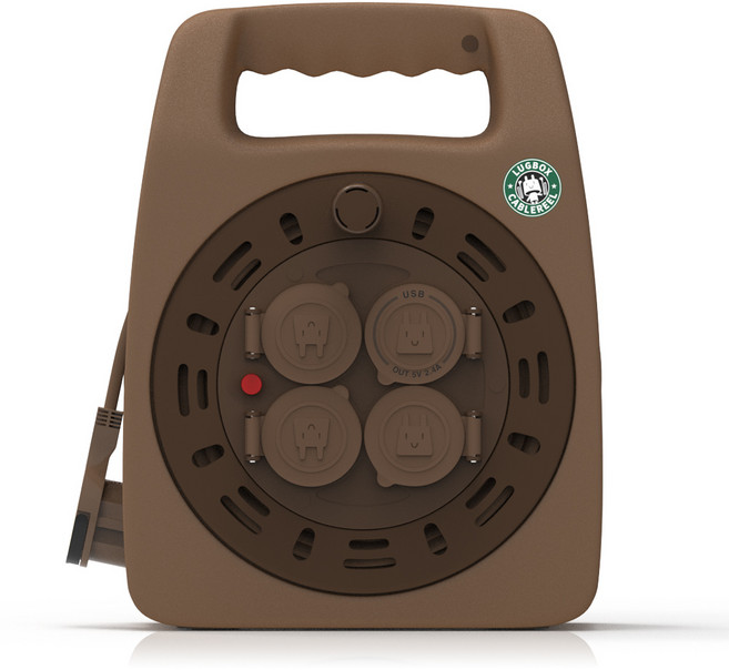 러그박스 러그 케이블릴선 10m 브라운 캠핑 릴선, 1개