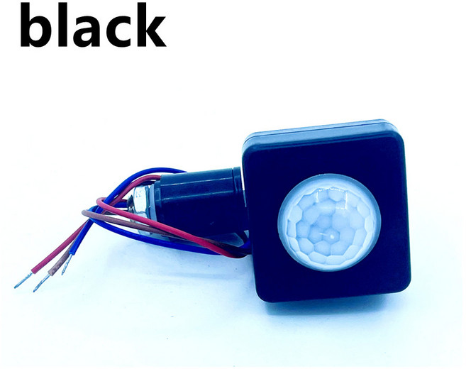 AC85-265V 인간 모션 센서 스마트 홈 PIR 감지기 조정 가능한 스위치 전등, 01 10mm black, 10mm black