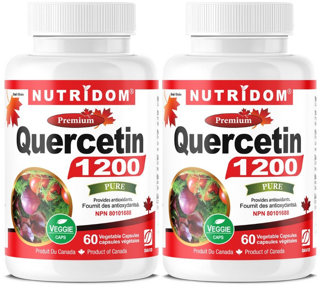 (2병) 캐나다 뉴트리돔 고함량 퀘르세틴 케르세틴 1200 Quercetin 1200 60식물성캡슐, 60정, 2개