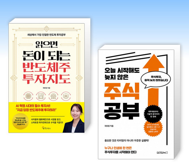 (525세트 곽유정) 읽으면 돈이 되는 반도체주 투자지도 + 오늘 시작해도 늦지 않은 주식 공부 (전2권)