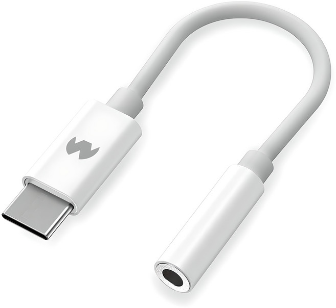 구스페리 C타입 3.5mm 이어폰 변환젠더, 12cm, 화이트, 1개