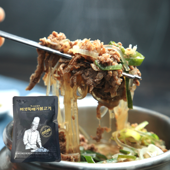 고기와 당면이 가득한 버섯 뚝배기 불고기 뚝불, 6개, 400g