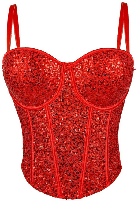 스파클링 스팽글 여성용 조절 가능한 스트랩이있는 Bustier 자르기 탑 Strappy Push Up Sheer Mesh 코르셋 Camisole Shapewear