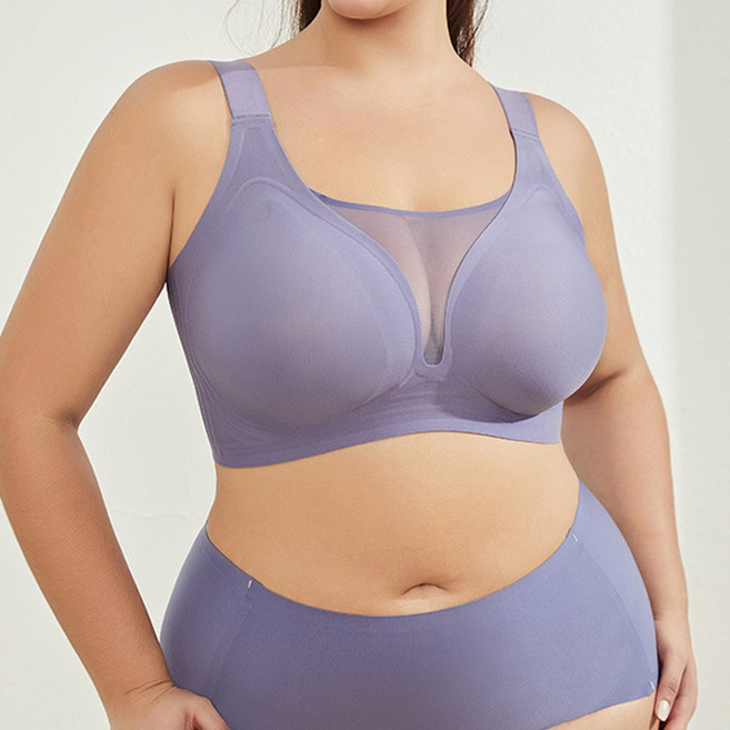 핑크앤다이아 F컵까지 여성 빅사이즈 노와이어 심리스 풀컵 브라 미니마이저 큰가슴 처진가슴 보정 속옷
