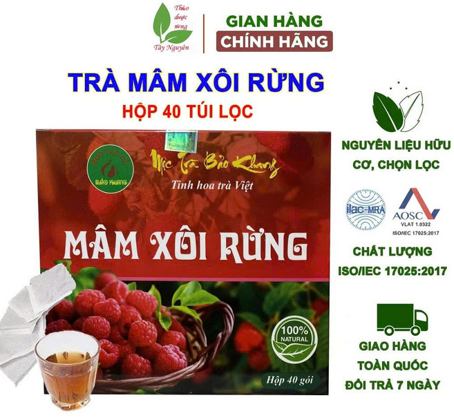 바오캉 야생 라즈베리 티백 Bao Khang Tra Mam Xoi Rung, 3개, 40개입, 250g