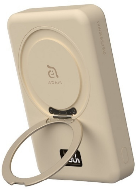 ADAM VIONTA B10 10000mAh 固態式磁吸旋轉支架行動電源 3C認證 可上飛機, 奶茶色