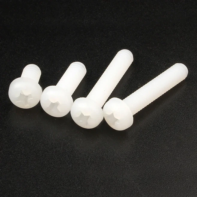 20-100Pcs M2 미터 나사 검정 또는 흰색 나일론 플라스틱 필립스 팬 헤드 크로스 원형 볼트 L = 4-60mm, 06 M3 (50pcs), 02 White, 05 4mm