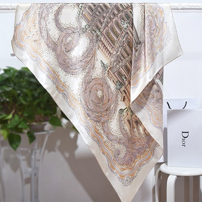 소울린느 지브라 프린팅 외 정사각 데일리 여자 실크 머플러 스카프 (5종류)