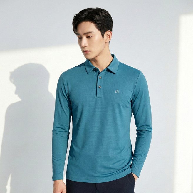 <김영주골프> 남성 스판 긴팔 카라 티셔츠_스포츠 에어리움