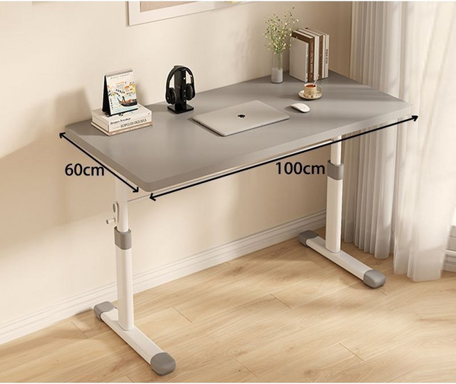 이누아 학원 사무실 가정용 높이조절 모션 데스크 컴퓨터 게이밍 책상, 뷰티그레이