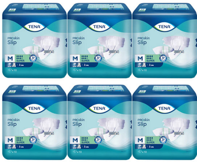 테나 수퍼 테이프형 성인용기저귀, 대형, 10개입, 6개