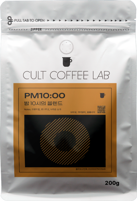 컬트커피랩 와인풍미 깔끔한 산미있는 밤 10시 블렌드 커피원두, 200g, 1개, 핸드드립(중간)