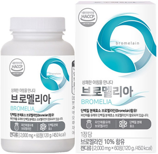 브로멜라인 파인애플 발효효소, 60정, 1개