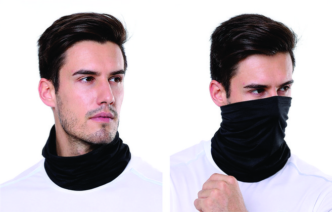 아이스 쿨 멀티 스카프 넥워머 자외선차단 스포츠 마스크, 블랙, 1개