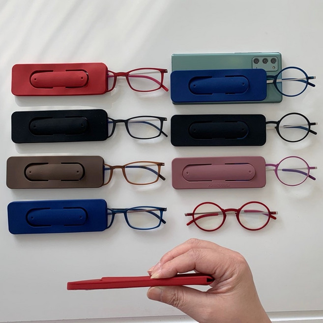 돋보기안경테 사각원형 다양한칼라 휴대용 독서용 핸드폰거치대케이스 50대 60대 안경테 (남여공용)