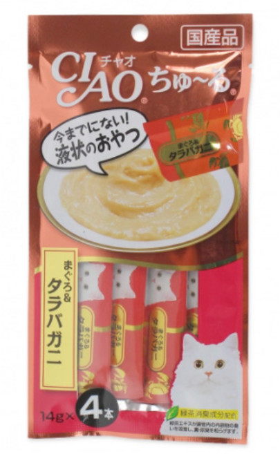 이나바 챠오츄르 참치&게맛살 x6개 고양이캔 고양이간식 고양이사료, 혼합맛(참치/게맛살), 56g, 6개